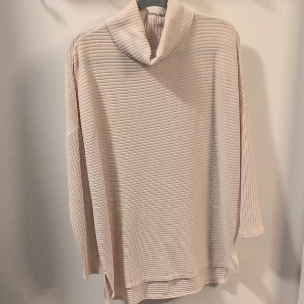 Time and Tru Cream Cowl Neck Sweater